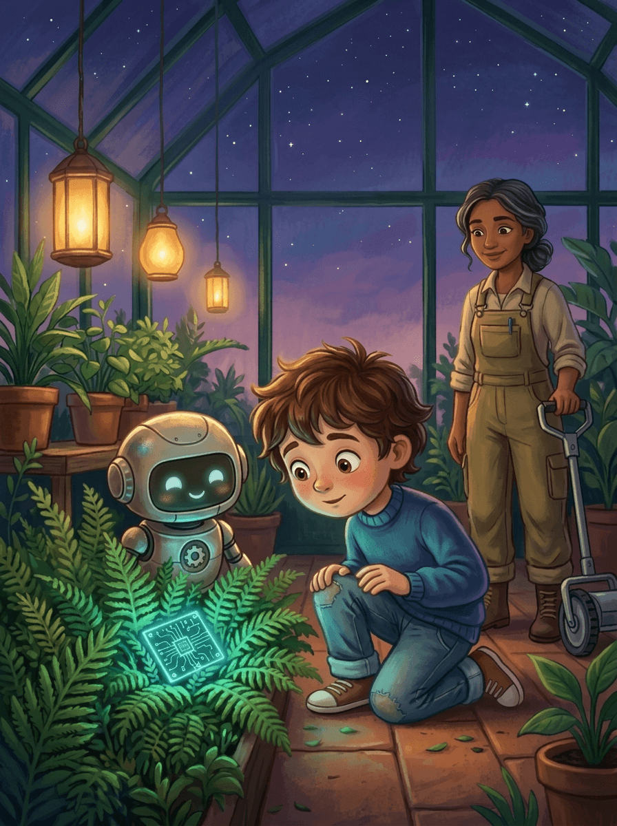 Ethan e o jardim dos robôs