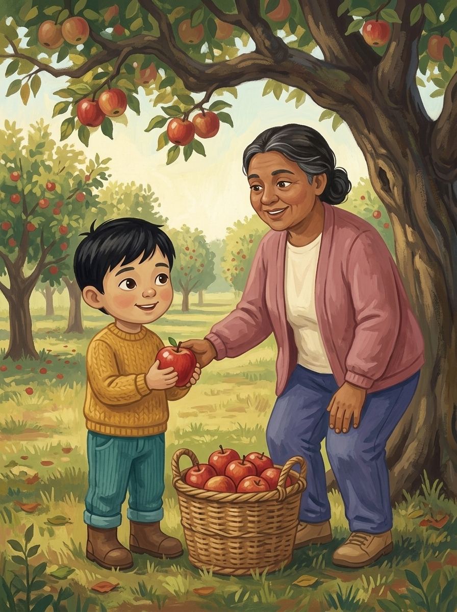 Hugo y la cesta de manzanas